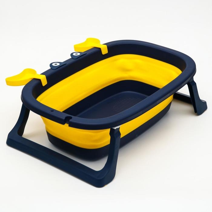 Ванночка детская складная со сливом, «Краб», 67 см., цвет синий/желтый Ванночка детская складная со сливом, «Краб», 67 см., цвет синий/желтый