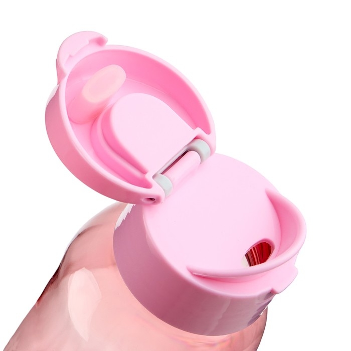 Бутылка для воды спортивная, 650 мл,  Бутылка для воды спортивная, 650 мл, "Флорес", 4.7 х 22 х 7 см, розовая