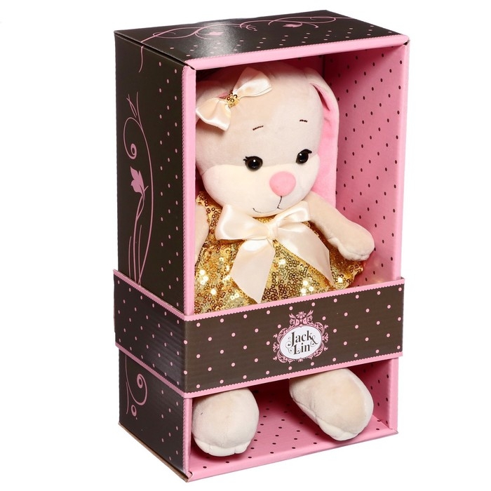 Мягкая игрушка «Зайка Лин в золотом платье с пайетками», 20 см Мягкая игрушка «Зайка Лин в золотом платье с пайетками», 20 см