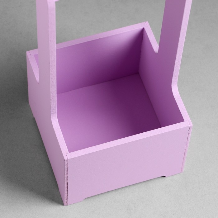Кашпо - ящик деревянный 13,5х13,5х30 см Сиреневый Кашпо - ящик деревянный 13,5х13,5х30 см Сиреневый