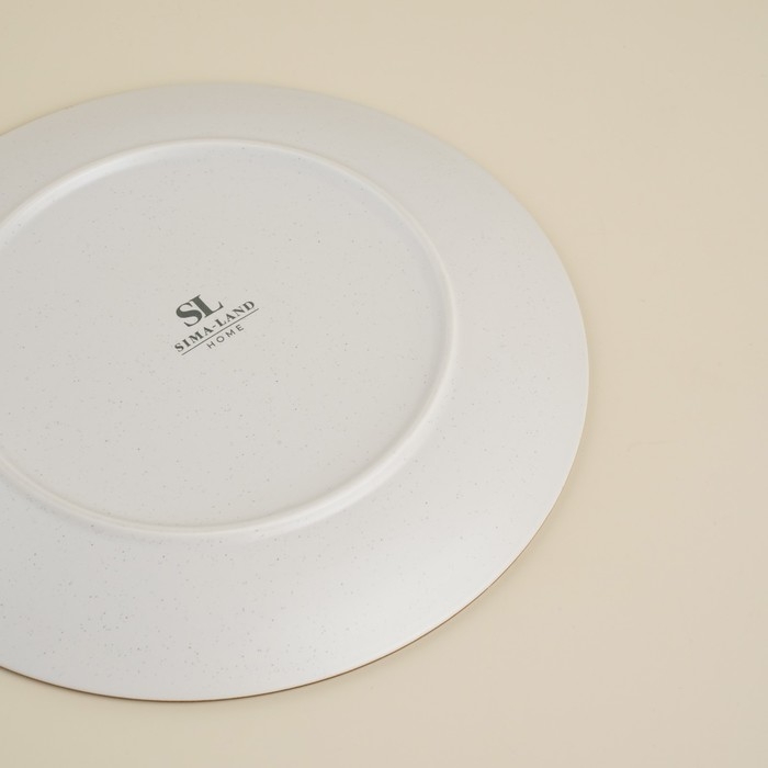 Тарелка обеденная фарфоровая SL Home «Волна в камне», d=20,5 см, цвет белый