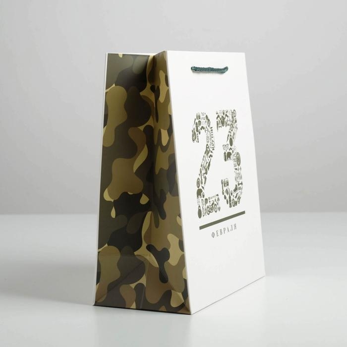 Пакет подарочный ламинированный вертикальный, упаковка, «23 февраля», ML 23 х 27 х 11,5 см Пакет подарочный ламинированный вертикальный, упаковка, «23 февраля», ML 23 х 27 х 11,5 см