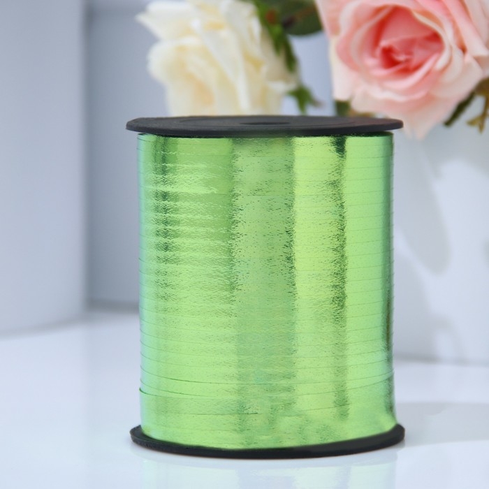 Лента для декора и подарков 0,5 см х 250 м, зелёная Лента для декора и подарков 0,5 см х 250 м, зелёная