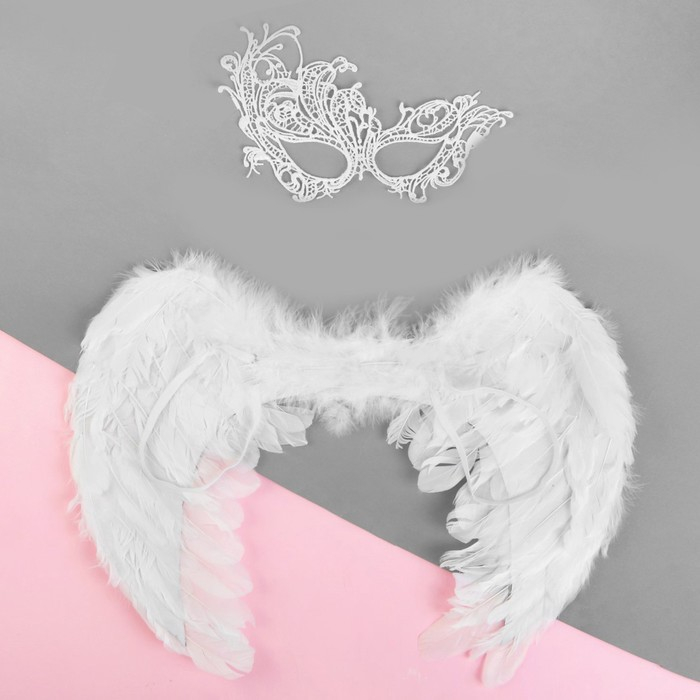 Карнавальный костюм «Ангел», крылья, маска Карнавальный костюм «Ангел», крылья, маска