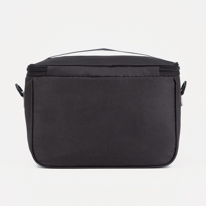 Термосумка на молнии, объём 8 л, наружный карман, регулируемый ремень, цвет чёрный Термосумка на молнии, объём 8 л, наружный карман, регулируемый ремень, цвет чёрный