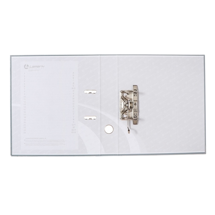 Папка-регистратор А4, 50 мм, Calligrata, ПВХ, тиснение Папка-регистратор А4, 50 мм, Calligrata, ПВХ, тиснение "лен", металлическая окантовка, карман на корешок, собранная, серая, микс