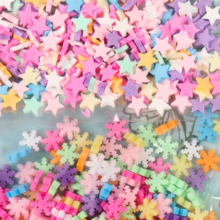 Декор для творчества пластик Декор для творчества пластик "Звёзды, облака, снежинки" набор 4 вида х 5 гр 8х20 см