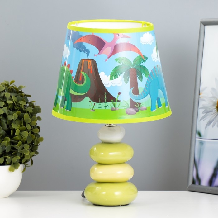 Настольная лампа  Настольная лампа "Динозавры" Е14 15Вт зеленый 20х20х30 см RISALUX