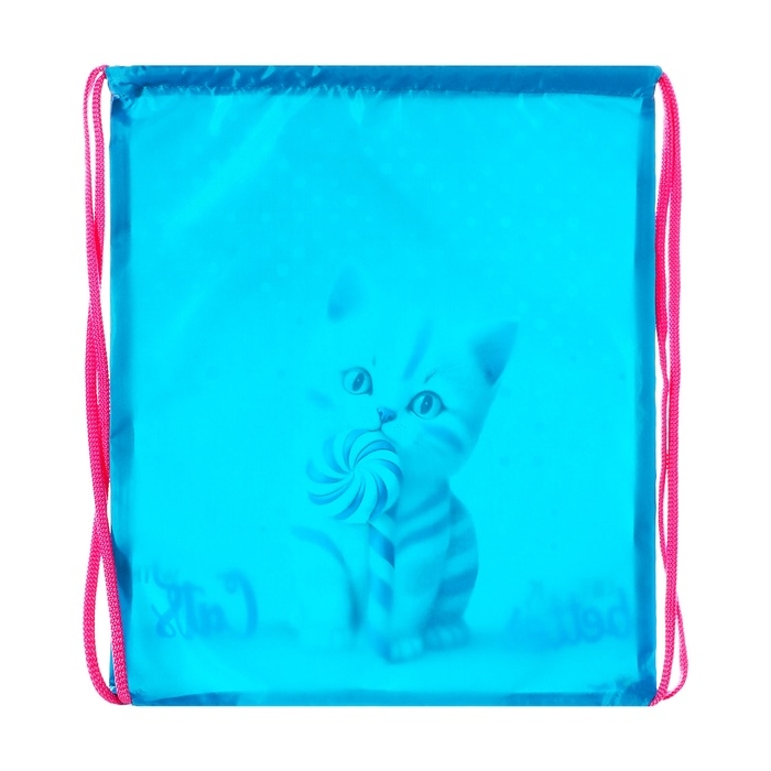 Мешок для обуви 490 х 410 мм, Оникс МО-27-1,  Мешок для обуви 490 х 410 мм, Оникс МО-27-1, "Котик Карамелька"