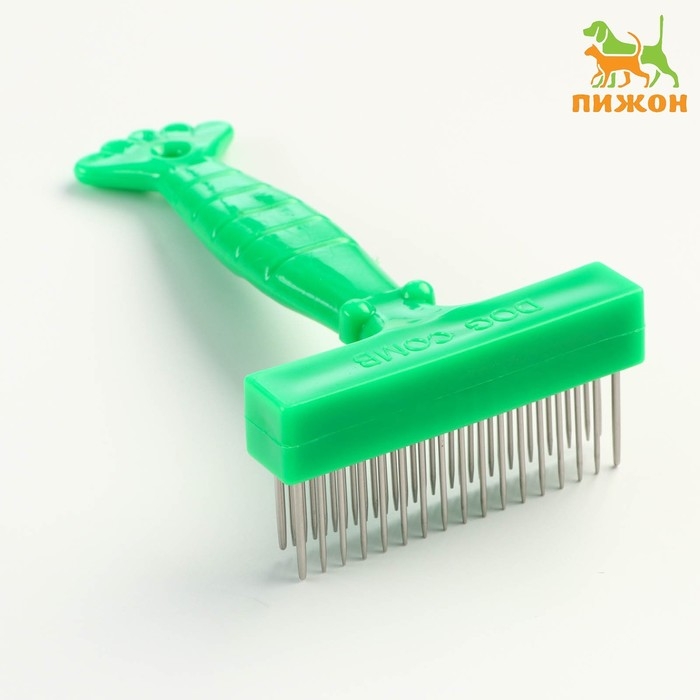 Расчёска-грабли  Расчёска-грабли "Лапка", 15 х 8,8 см, зелёная