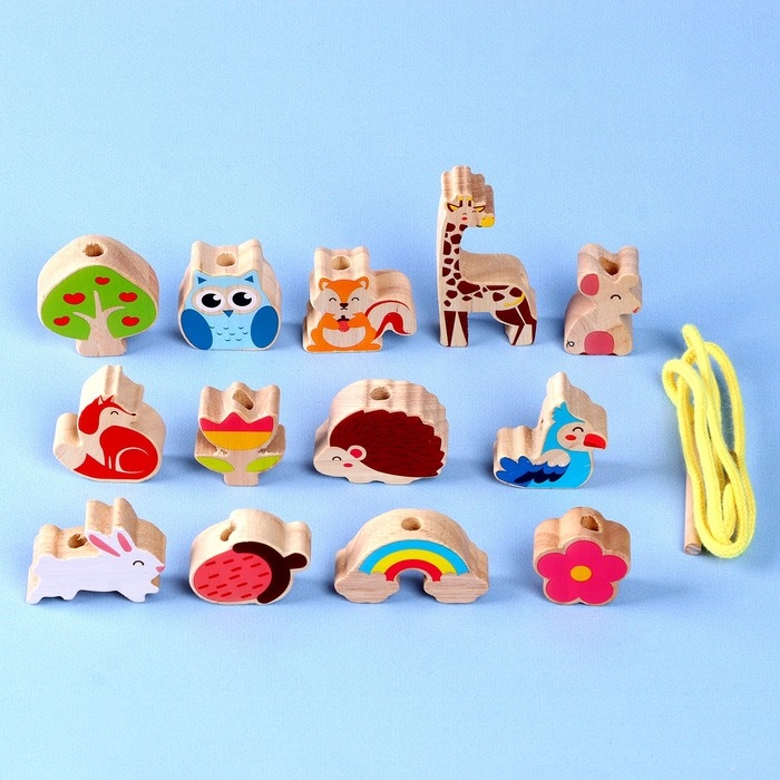 Развивающая игра 2 в 1 балансир, шнуровка «Сказочный лес» 1,5 × 13 × 15, 13 деталей + шнурок Развивающая игра 2 в 1 балансир, шнуровка «Сказочный лес» 1,5 × 13 × 15, 13 деталей + шнурок