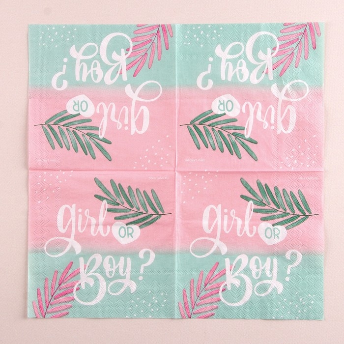 Гендер-пати. Салфетки бумажные «Girl or Boy», 25х25см, набор 20 шт. Гендер-пати. Салфетки бумажные «Girl or Boy», 25х25см, набор 20 шт.