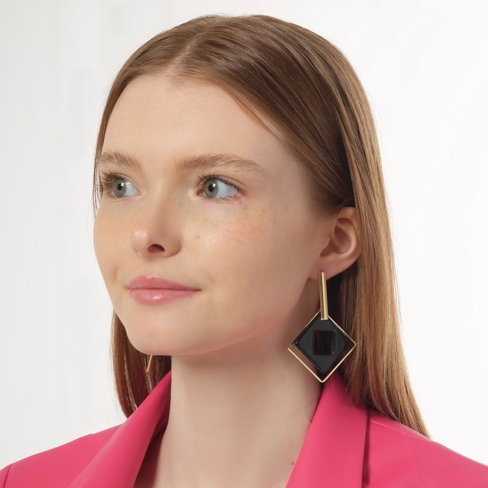 Серьги ассорти «Иллюзия», цвет чёрный в золоте Серьги ассорти «Иллюзия», цвет чёрный в золоте