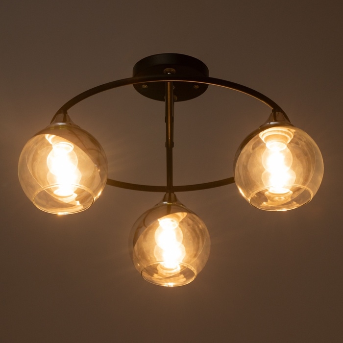 Люстра Люстра "Капель" 3х60Вт Е27 Чёрный 49х49х25,5см