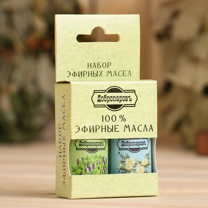 Набор эфирных масел пихта, эвкалипт, Набор эфирных масел пихта, эвкалипт, "Добропаровъ", 2 шт по 17 мл