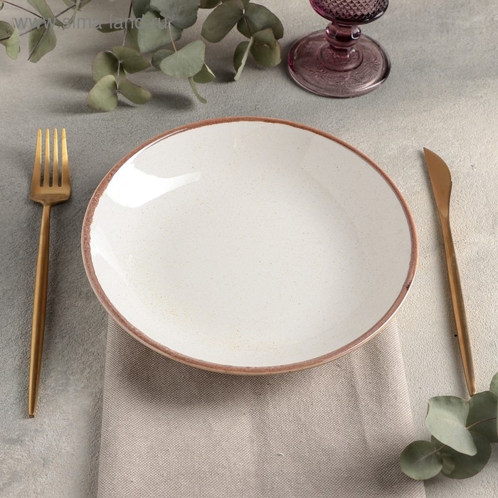 Тарелка глубокая Beige, d=21 см, цвет бежевый Тарелка глубокая Beige, d=21 см, цвет бежевый