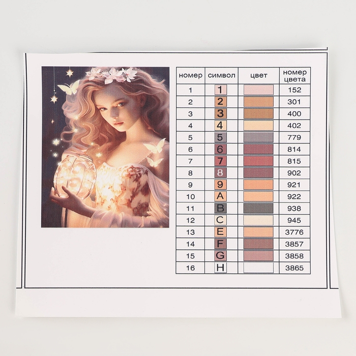 Алмазная мозаика с частичным заполнением на подрамнике «Лесная фея», 20 х 30 см, с гирляндой