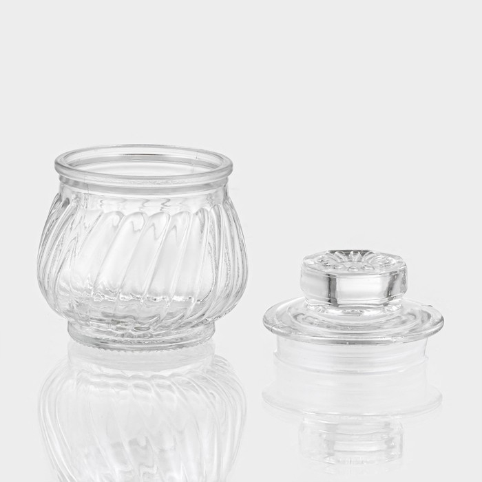 Банка стеклянная для хранения сыпучих продуктов «Рея», 150 мл, 9×8 см Банка стеклянная для хранения сыпучих продуктов «Рея», 150 мл, 9×8 см