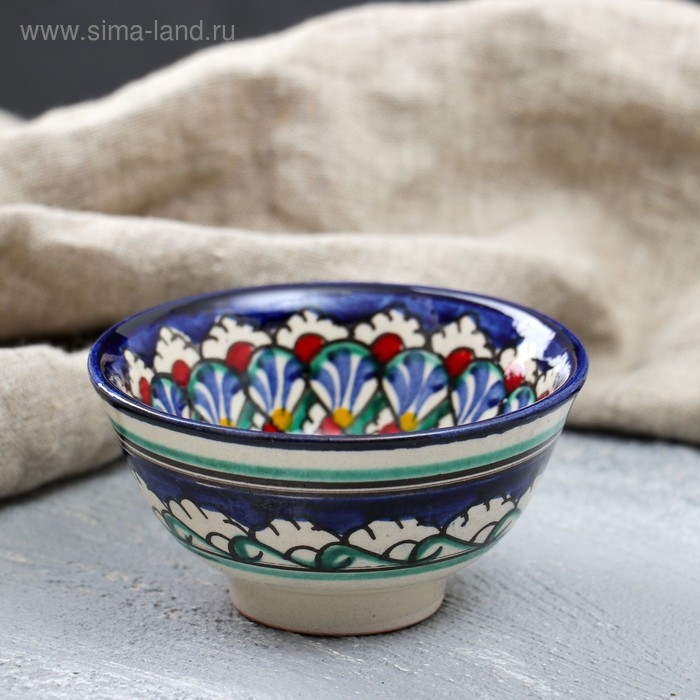 Пиала Риштанская керамика  Пиала Риштанская керамика "Узоры",  9,5 см микс