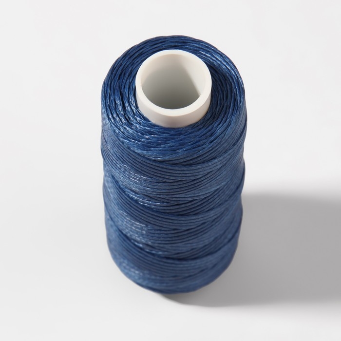 Нитки вощёные, плоские, 150D/16, 0,8 мм, 50 ± 2 м, цвет тёмно-синий Нитки вощёные, плоские, 150D/16, 0,8 мм, 50 ± 2 м, цвет тёмно-синий