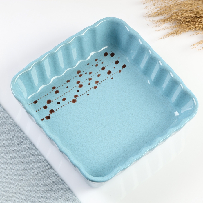 Емкость для запекания Емкость для запекания "Волна квадратная" 1,5л / 6,5х23х23см, блюз