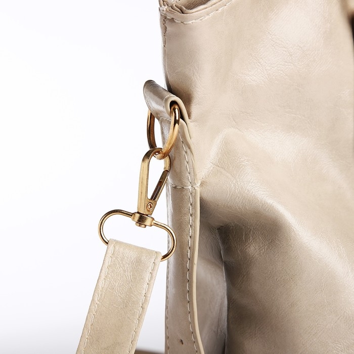Сумка-шопер женская на молнии, цвет бежевый