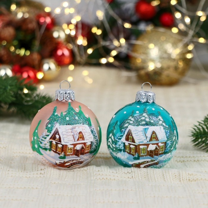 Шар Шар "Пейзаж 1 ", 65 мм., в подарочной упаковке, мультиколор