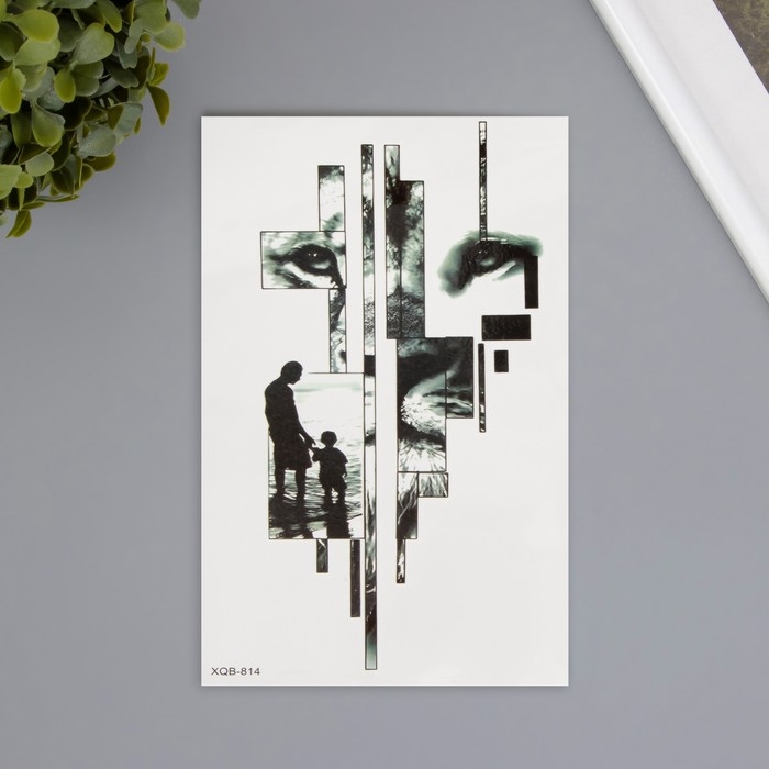 Татуировка на тело чёрная  Татуировка на тело чёрная "Прошлая жизнь" 11,4х21 см