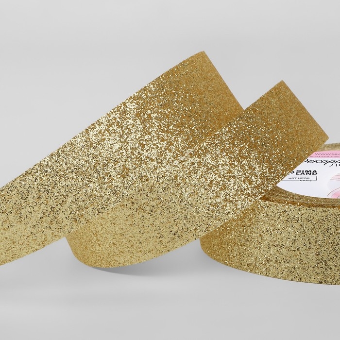 Лента декоративная «Блёстки», 25 мм × 9,1 ± 0,5 м, цвет золотой Лента декоративная «Блёстки», 25 мм × 9,1 ± 0,5 м, цвет золотой