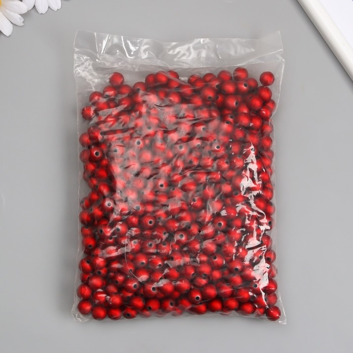 Бусины для творчества пластик "Тёмно-красный" d=1,2 см набор 500 гр