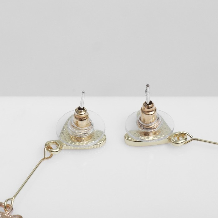 Серьги эмаль «Котики» любовь, сердечки, цвет бело-красный в золоте Серьги эмаль «Котики» любовь, сердечки, цвет бело-красный в золоте