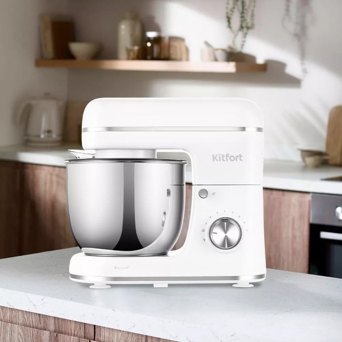 Миксер Kitfort КТ-3414, планетарный, 1300 Вт, 5 л, 8 скоростей, импульсный режим, белый Миксер Kitfort КТ-3414, планетарный, 1300 Вт, 5 л, 8 скоростей, импульсный режим, белый