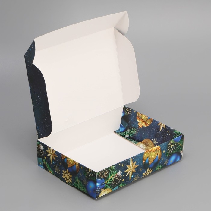 Коробка подарочная новогодняя складная «Новогодние игрушки», 21 х 15 х 5 см, Новый год Коробка подарочная новогодняя складная «Новогодние игрушки», 21 х 15 х 5 см, Новый год
