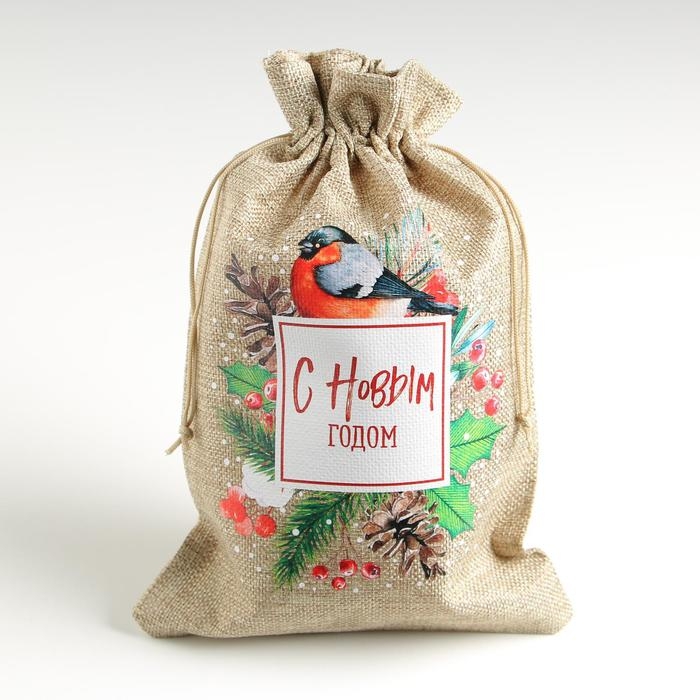Мешок с термонаклейкой «Снегирь», 20 х 30 см +/- 1.5 см, Новый год Мешок с термонаклейкой «Снегирь», 20 х 30 см +/- 1.5 см, Новый год