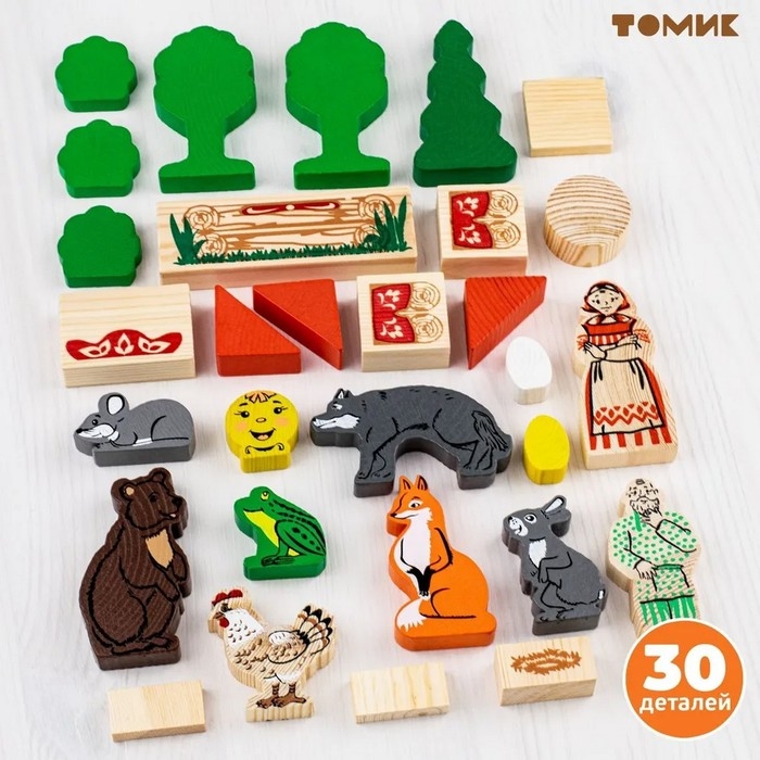 Конструктор «Первые сказки: Колобок, Курочка Ряба, Теремок», 30 элементов Конструктор «Первые сказки: Колобок, Курочка Ряба, Теремок», 30 элементов