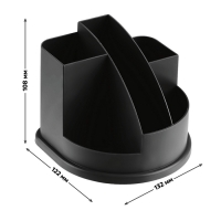 Подставка-органайзер для канцелярии Стамм "Авангард", пластиковая, без наполнения, чёрная