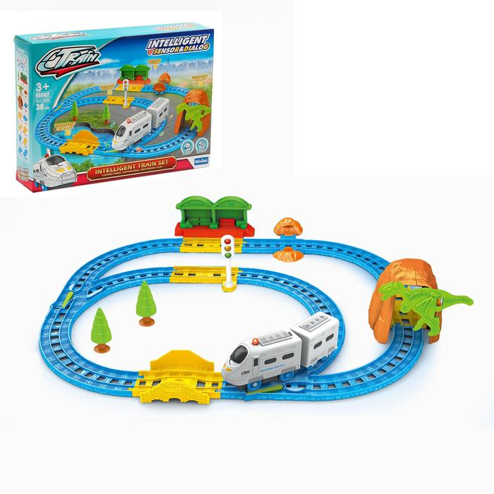 Железная дорога &laquo;Пассажирский поезд&raquo;, со светозвуковыми эффектами, протяжённость пути 2,2 м