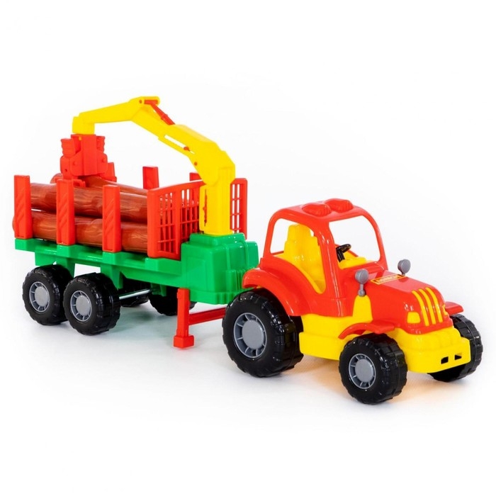 Трактор «Крепыш» с полуприцепом-лесовозом, МИКС Трактор «Крепыш» с полуприцепом-лесовозом, МИКС