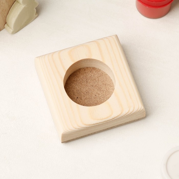 Заготовка для творчества Заготовка для творчества "Подсвечник", 1 свеча, квадратный, 7 х 7 х 2,2 см, сосна