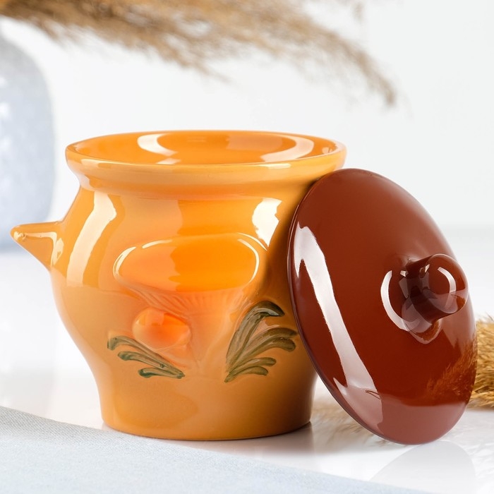 Горшок керамический для запекания  Горшок керамический для запекания "Лесной" 0,65л / 12х12см, стандарт МИКС