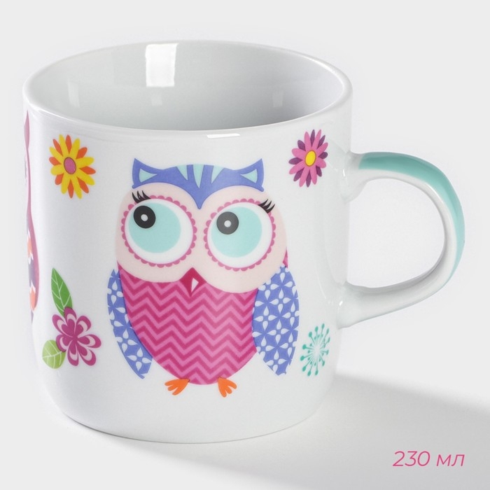 Набор детской посуды из керамики Доляна «Совушки», 3 предмета: кружка 230 мл, миска 400 мл, тарелка d=18 см, цвет белый Набор детской посуды из керамики Доляна «Совушки», 3 предмета: кружка 230 мл, миска 400 мл, тарелка d=18 см, цвет белый