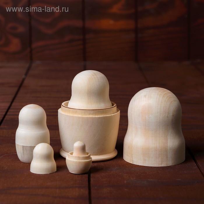 Матрёшка 5 в 1, неокрашенная Матрёшка 5 в 1, неокрашенная