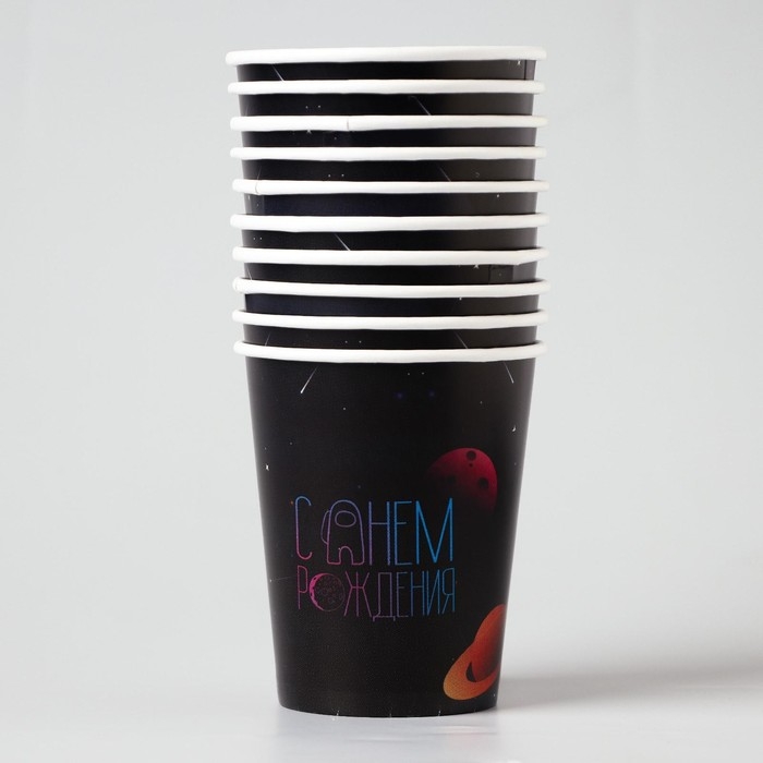 Набор бумажной посуды одноразовый Космический мир», 6 тарелок, 6 стаканов, 1 гирлянда Набор бумажной посуды одноразовый Космический мир», 6 тарелок, 6 стаканов, 1 гирлянда