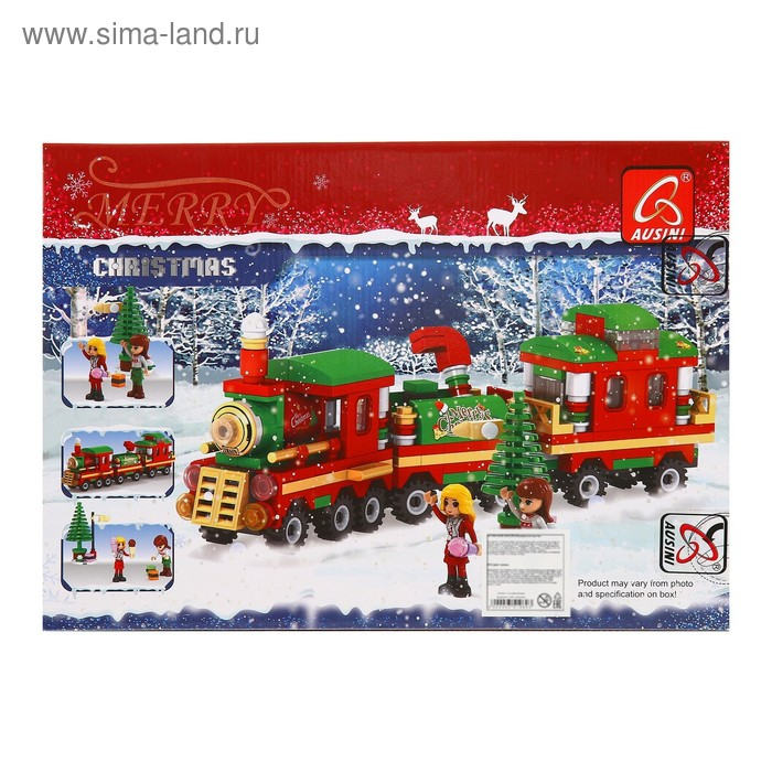 Конструктор новогодний «Поезд чудес», 266 деталей Конструктор новогодний «Поезд чудес», 266 деталей