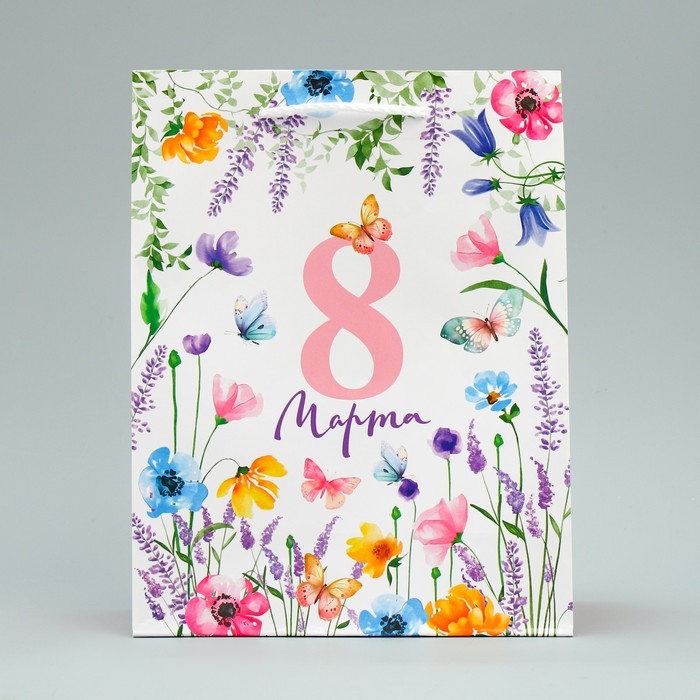 Пакет подарочный ламинированный, упаковка, «Цветы», MS 18 х 23 х 8 см Пакет подарочный ламинированный, упаковка, «Цветы», MS 18 х 23 х 8 см