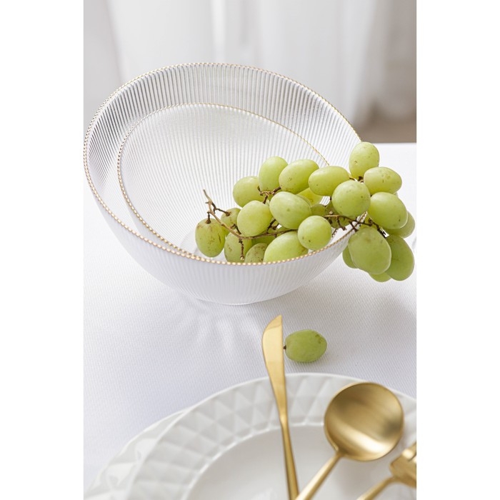 Салатник стеклянный «Орион», 1,7 л, d=22 см, цвет перламутровый Салатник стеклянный «Орион», 1,7 л, d=22 см, цвет перламутровый