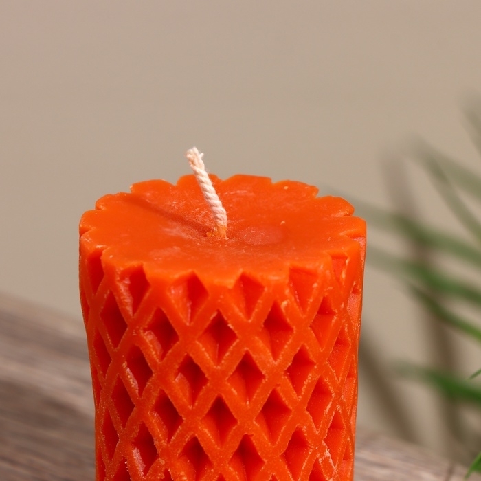 Свеча  Свеча "Столб сеточка" 6х6х8 см, соевый воск, микс