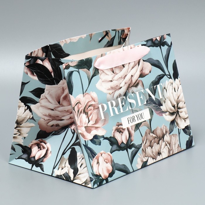 Пакет подарочный с широким дном, упаковка, «For you», 25 х 19 х 18 см