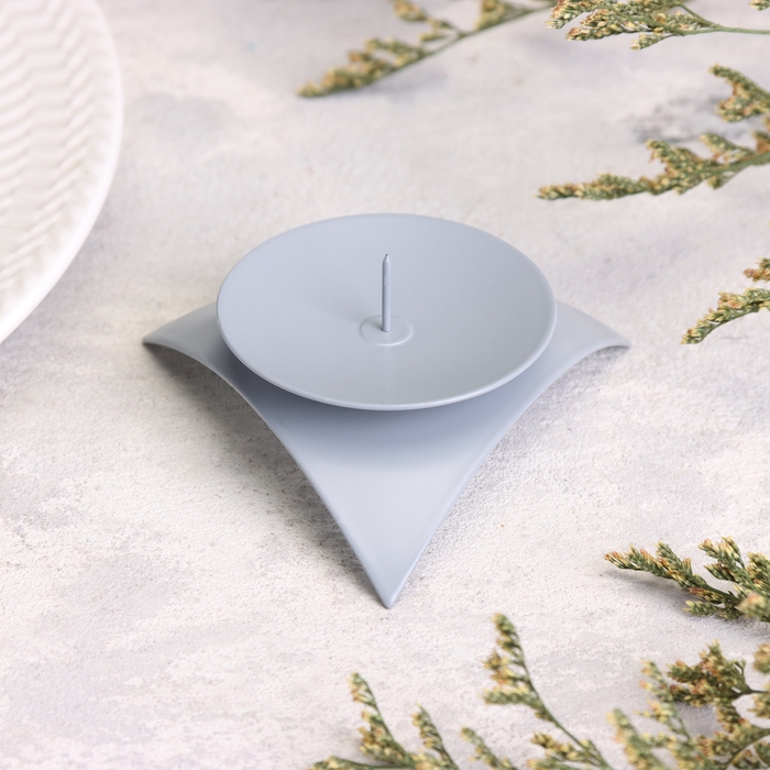 Подсвечник Подсвечник "Звездочка" металл на 1 свечу, 9х3,5 см, серый