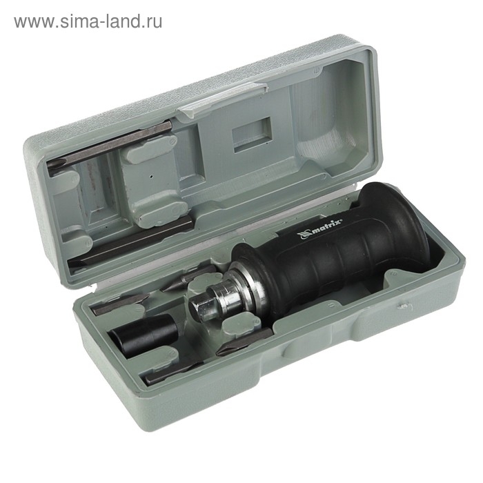 Отвёртка с набором бит MATRIX, ударно-поворотная, 1/2 Отвёртка с набором бит MATRIX, ударно-поворотная, 1/2", 6 предметов, кейс